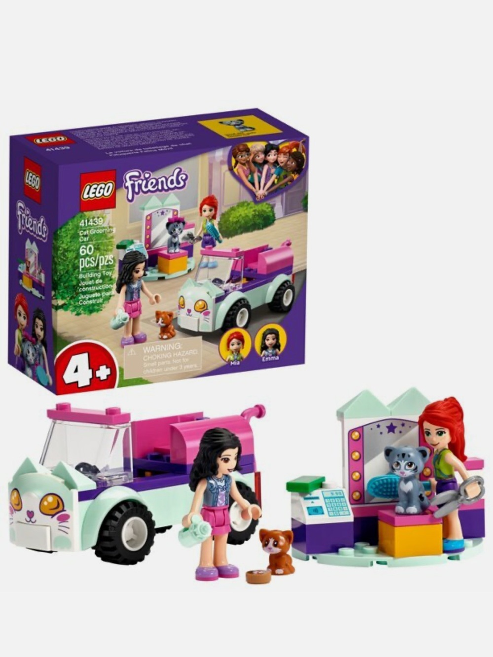 Lego Friends Cat Grooming Car 41439- Pink, Purple & Mint NWT - Picture 1 of 3